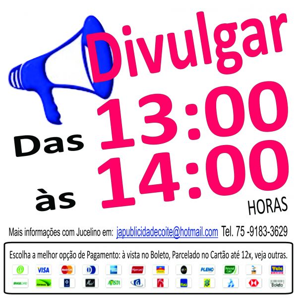 Divulgação das 13 ás 14 horas de 04/01/14