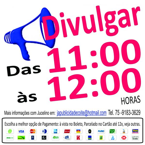 Divulgação das 11 ás 12 horas de 14/01/14