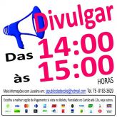 Divulgação das 14 ás 15 horas de 08/01/14