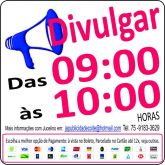 Divulgação das 09 ás 10 horas de 18/01/14